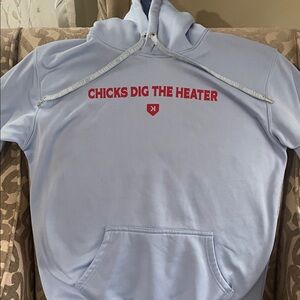 Kids Light Blue Hoodie with Red Text